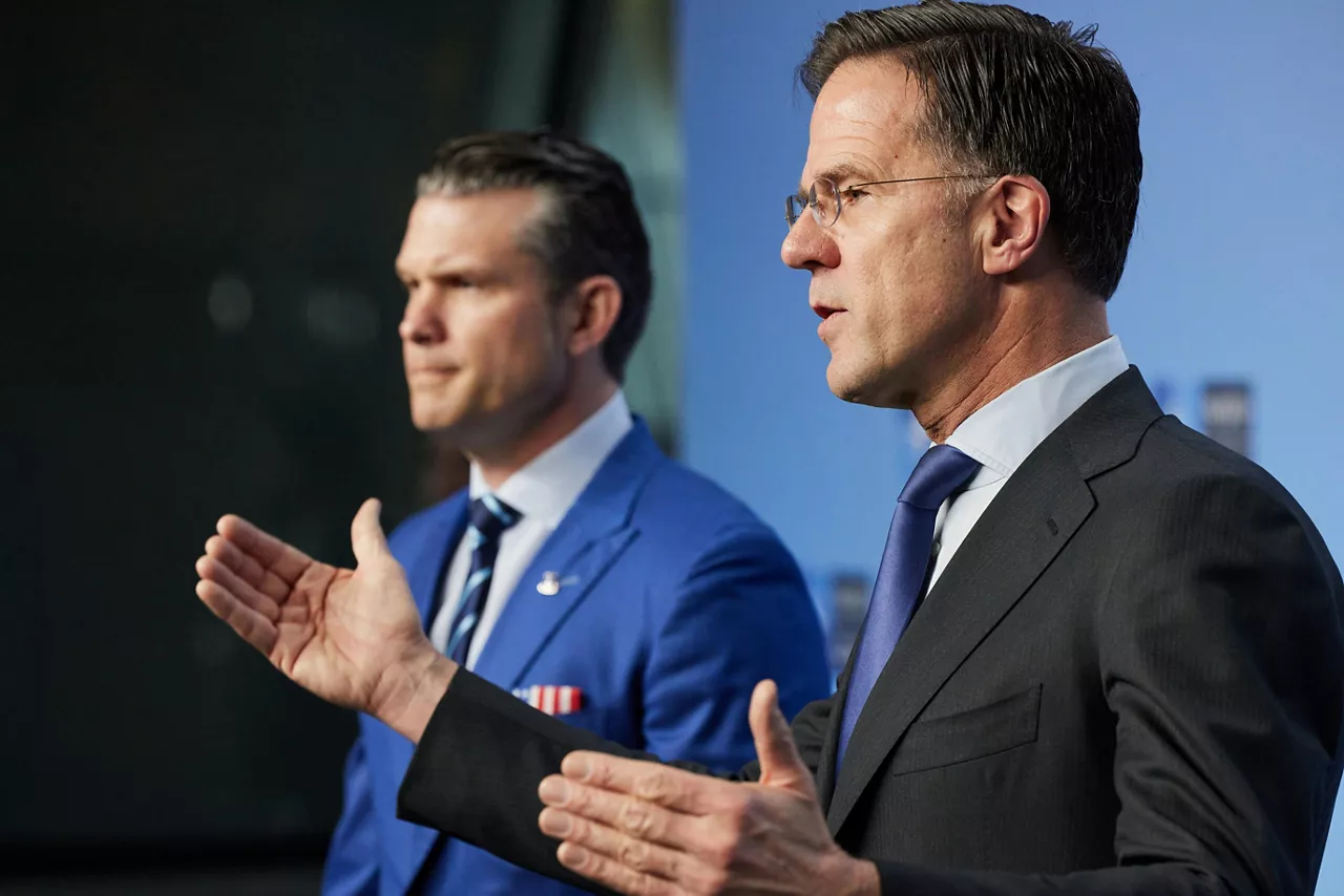 NATO Secretary General Mark Rutte meets with Pete Hegseth, US Secretary of Defense