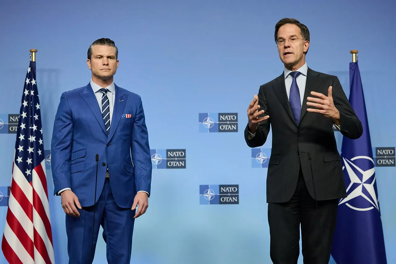 NATO Secretary General Mark Rutte meets with Pete Hegseth, US Secretary of Defense