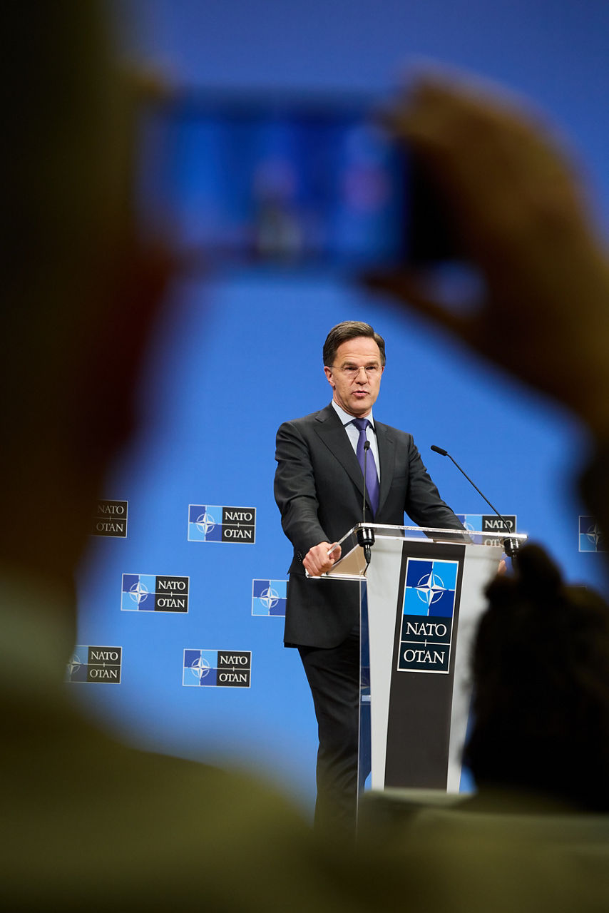 Press conference by NATO Secretary General Mark Rutte following the meetings of NATO Defence Ministers in Brussels