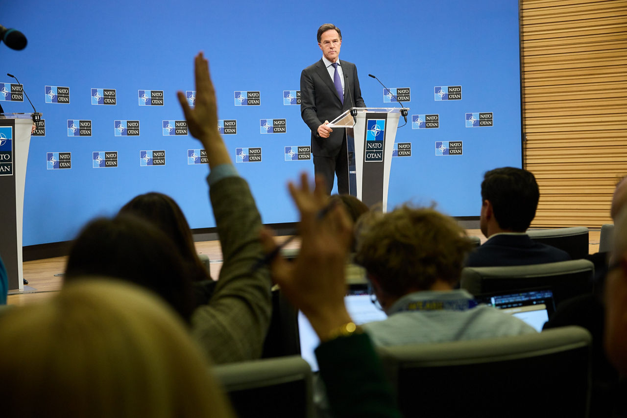 Press conference by NATO Secretary General Mark Rutte following the meetings of NATO Defence Ministers in Brussels