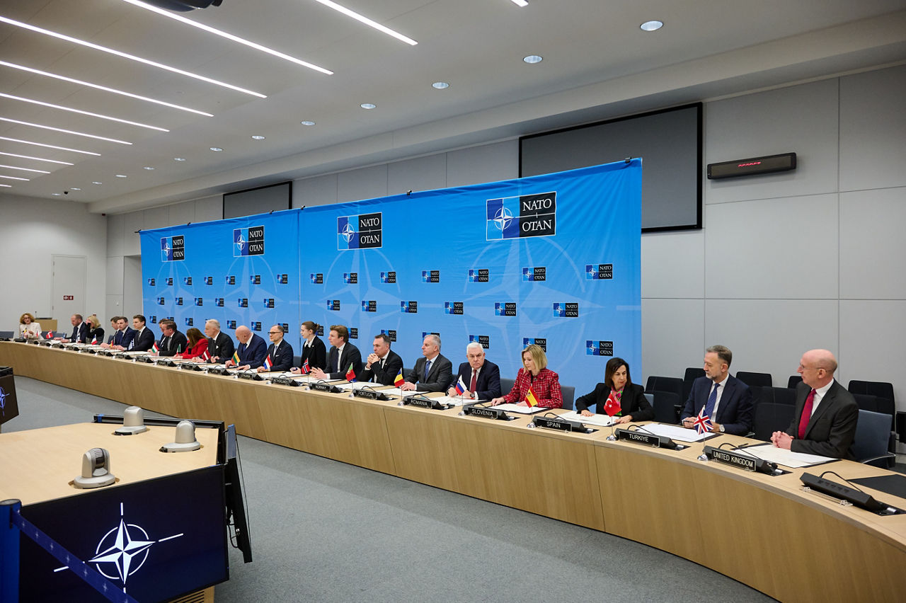 Signing ceremony led by the Defence Investment Division of Letters of Intent and Memorandums of Understanding on Multinational Cooperation - Meeting of NATO Ministers of Defence, Brussels