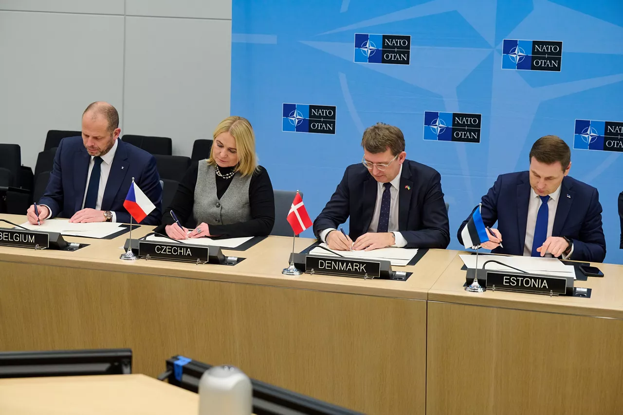 Signing ceremony led by the Defence Investment Division of Letters of Intent and Memorandums of Understanding on Multinational Cooperation - Meeting of NATO Ministers of Defence, Brussels
