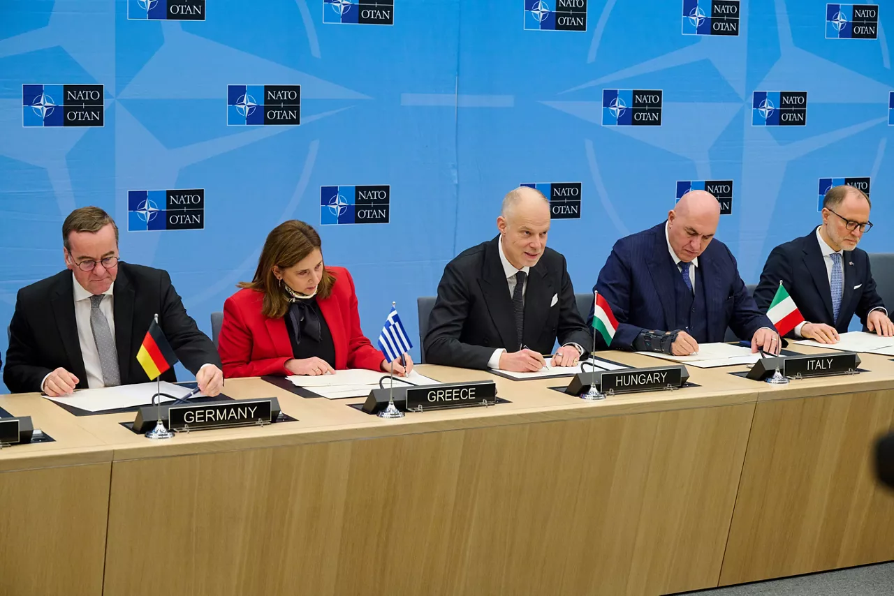 Signing ceremony led by the Defence Investment Division of Letters of Intent and Memorandums of Understanding on Multinational Cooperation - Meeting of NATO Ministers of Defence, Brussels