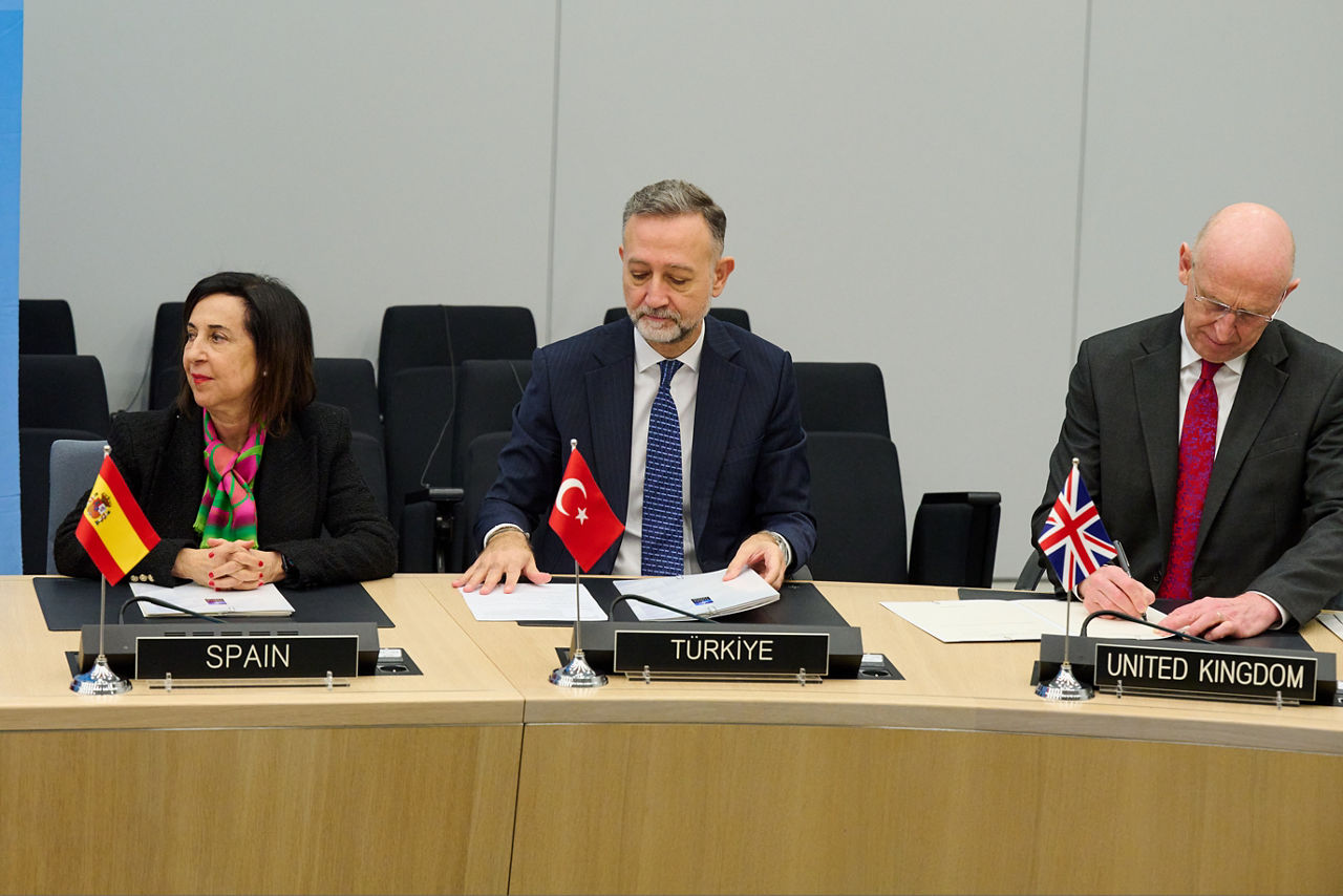 Signing ceremony led by the Defence Investment Division of Letters of Intent and Memorandums of Understanding on Multinational Cooperation - Meeting of NATO Ministers of Defence, Brussels