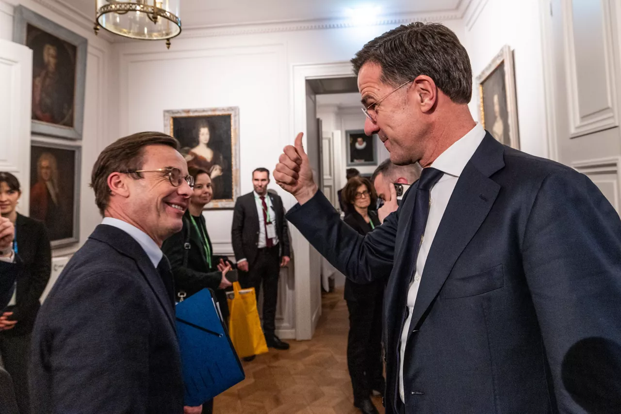 NATO Secretary General Mark Rutte with the Prime Minister of Sweden, Ulf Kristersson