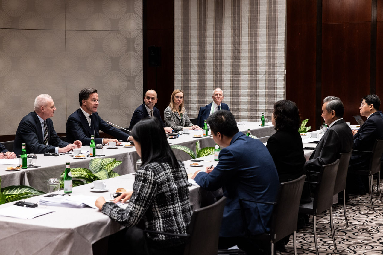 NATO Secretary General Mark Rutte meets with the Minister of Foreign Affairs of China, Wang Yi