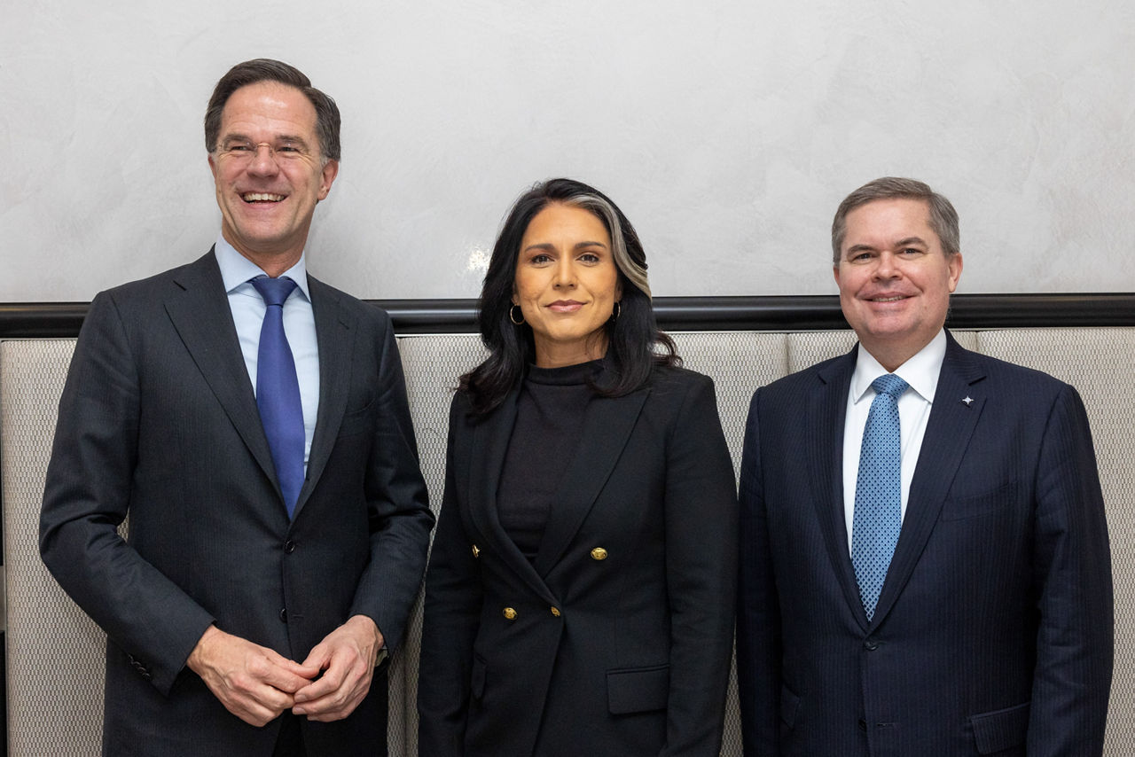 NATO Secretary General Mark Rutte with Tulsi Gabbard, US Director of National Intelligence