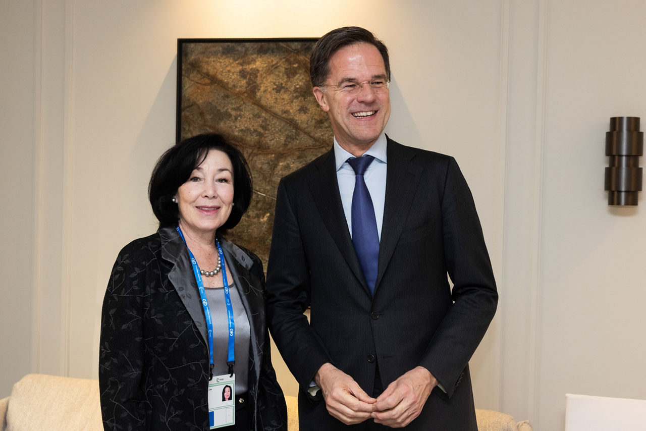 NATO Secretary General Mark Rutte with Safra Catz, CEO of Oracle