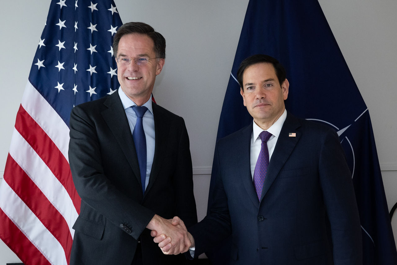 NATO Secretary General Mark Rutte with Marco Rubio, US Secretary of State