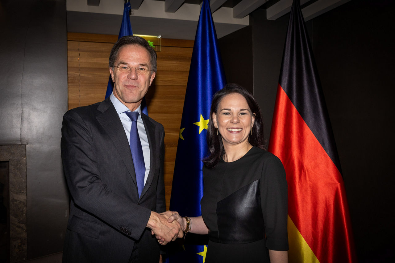 NATO Secretary General Mark Rutte with Annalena Baerbock, Minister of Foreign Affairs of Germany