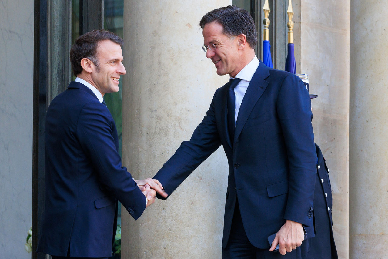NATO Secretary General Mark Rutte meets with the President of France, Emmanuel Macron 