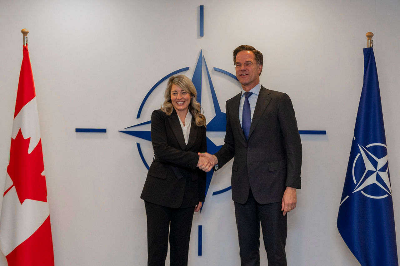 NATO Secretary General Mark Rutte, meets with the Minister of Foreign Affairs of Canada Mélanie Joly