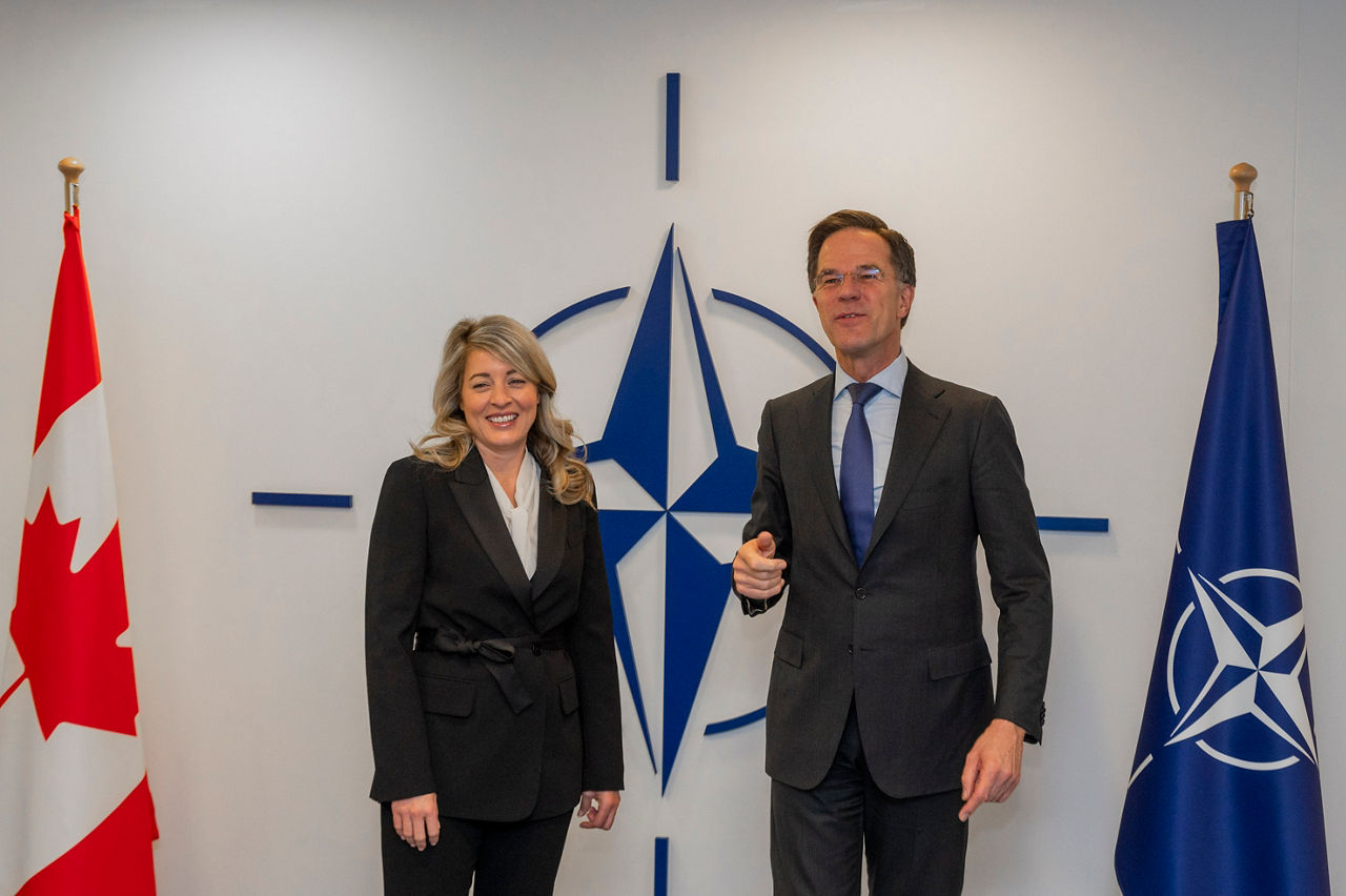 NATO Secretary General Mark Rutte, meets with the Minister of Foreign Affairs of Canada Mélanie Joly