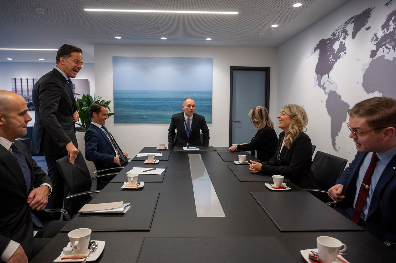 NATO Secretary General Mark Rutte, meets with the Minister of Foreign Affairs of Canada Mélanie Joly
