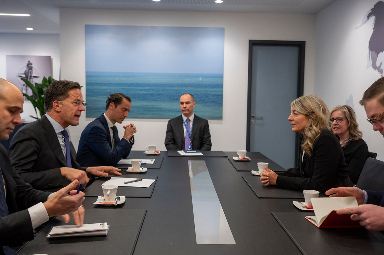 NATO Secretary General Mark Rutte, meets with the Minister of Foreign Affairs of Canada Mélanie Joly