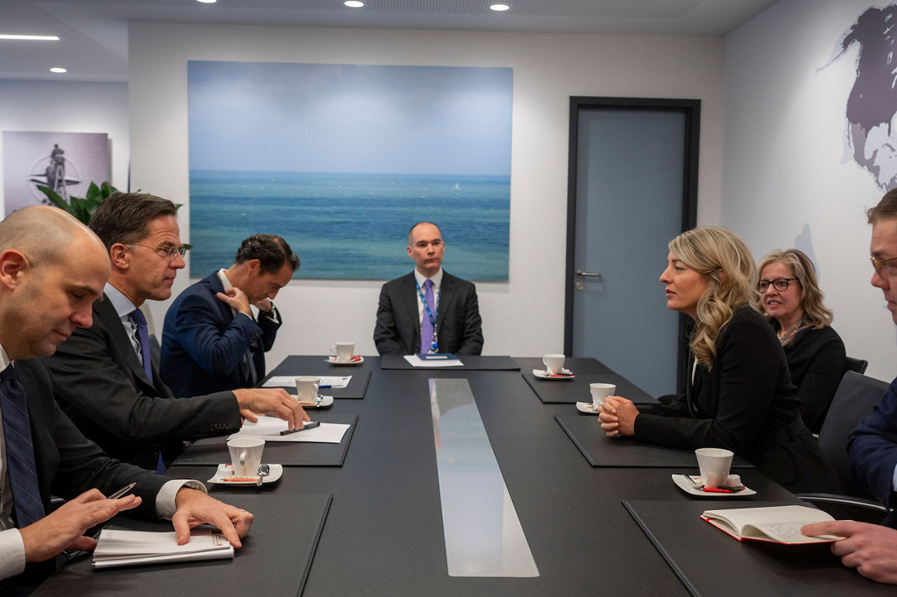 NATO Secretary General Mark Rutte, meets with the Minister of Foreign Affairs of Canada Mélanie Joly