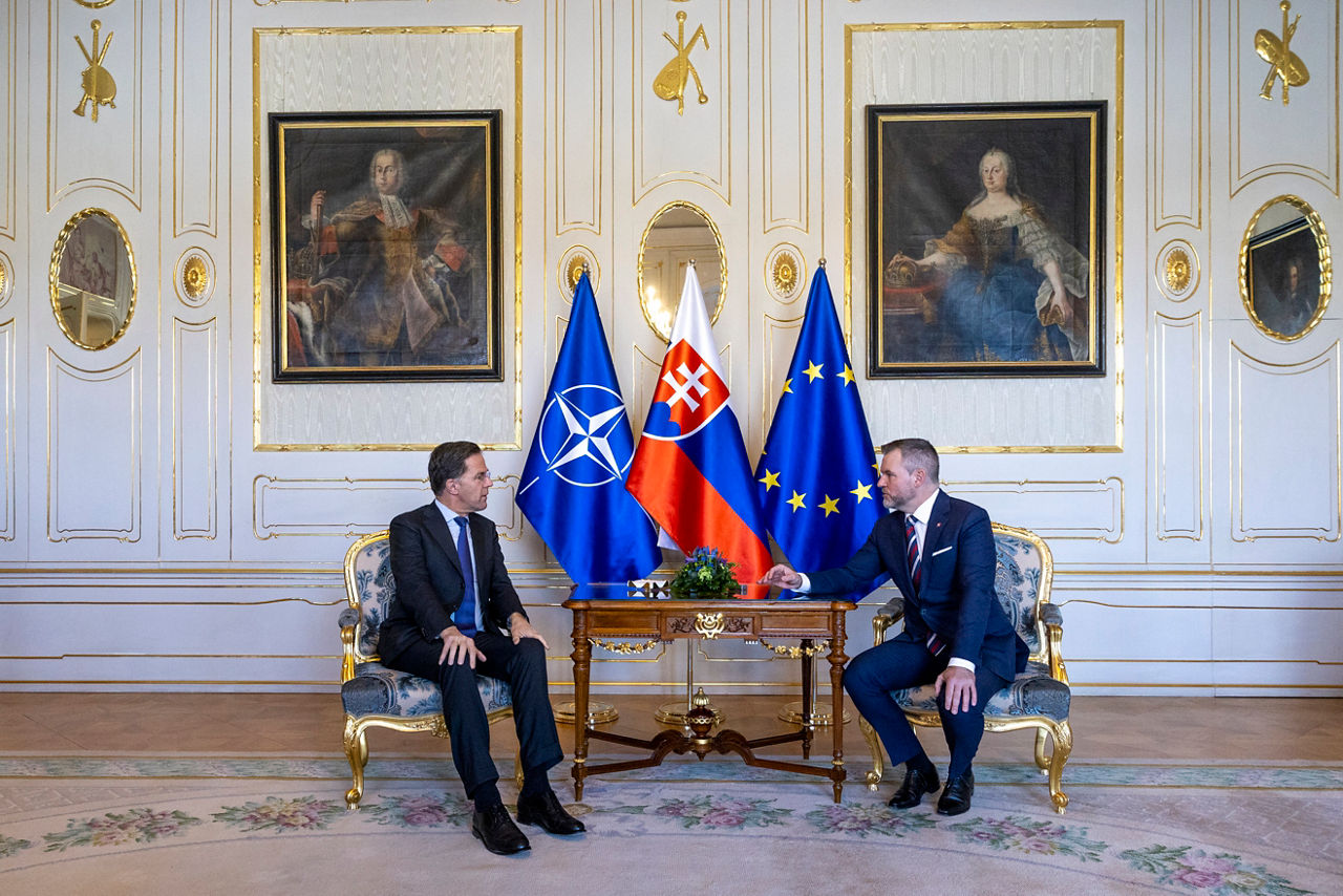 NATO Secretary General Mark Rutte meets with the President of the Slovak Republic, Peter Pellegrini