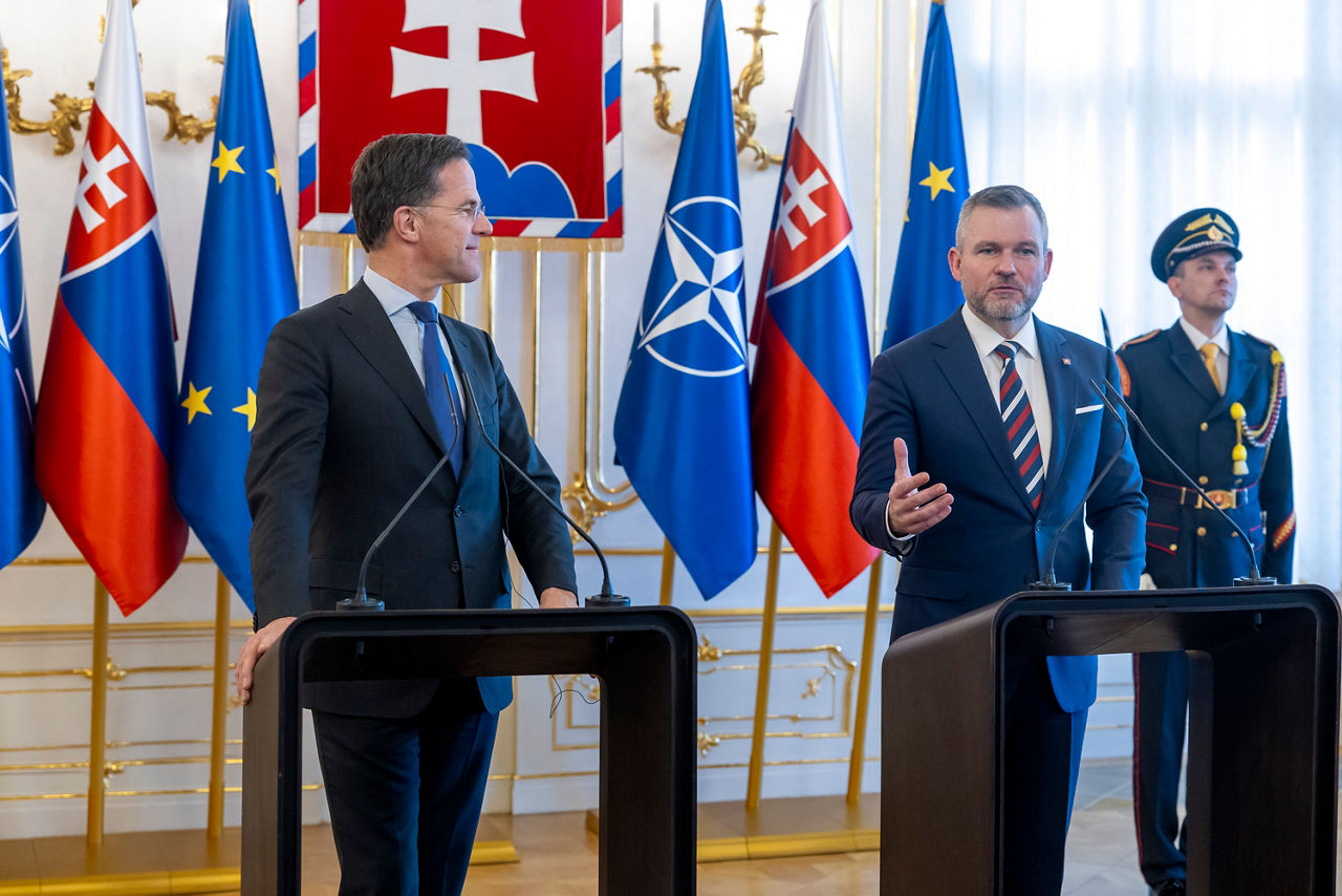 Joint press conference with NATO Secretary General Mark Rutte and the President of the Slovak Republic, Peter Pellegrini