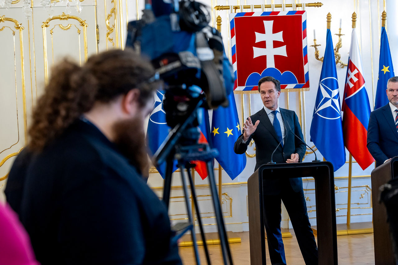 Joint press conference with NATO Secretary General Mark Rutte and the President of the Slovak Republic, Peter Pellegrini