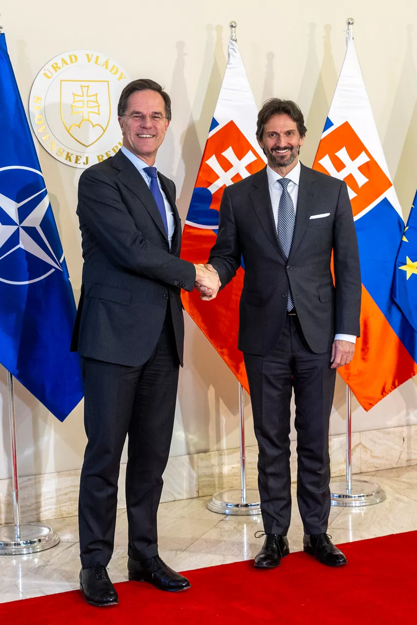 NATO Secretary General Mark Rutte meets with the Minister of Defence of the Slovak Republic, Robert Kaliňák