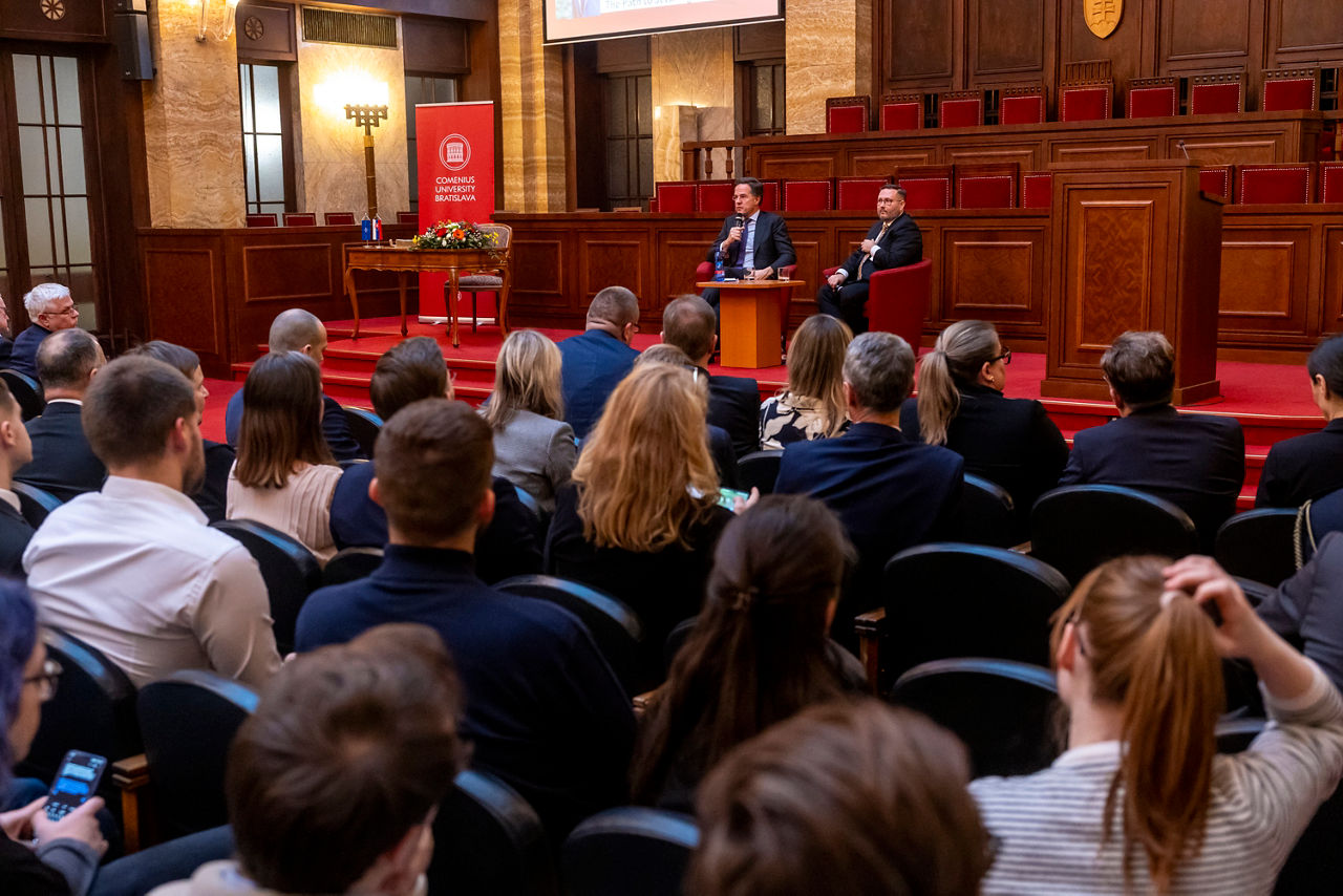 NATO Secretary General Mark Rutte visits the Comenius University in Bratislava and engages with the students