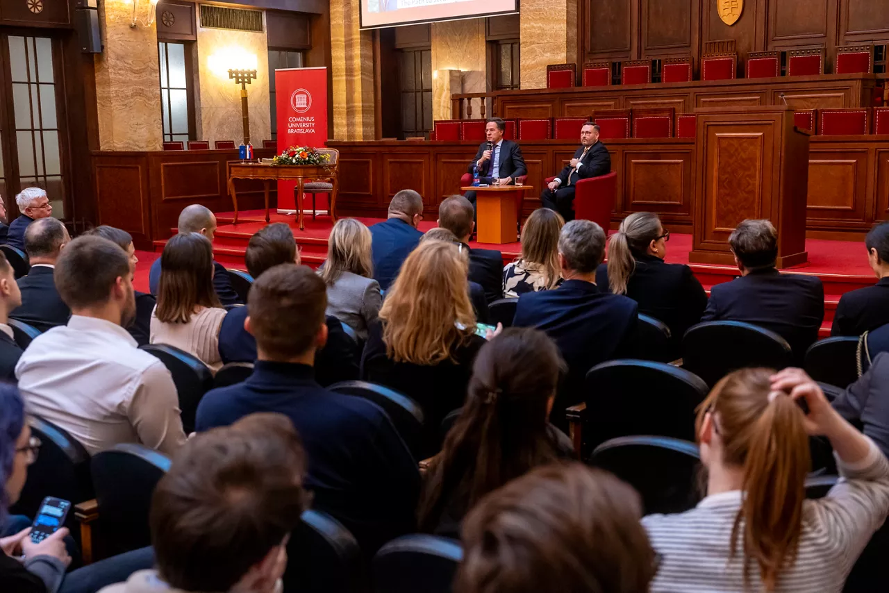 NATO Secretary General Mark Rutte visits the Comenius University in Bratislava and engages with the students