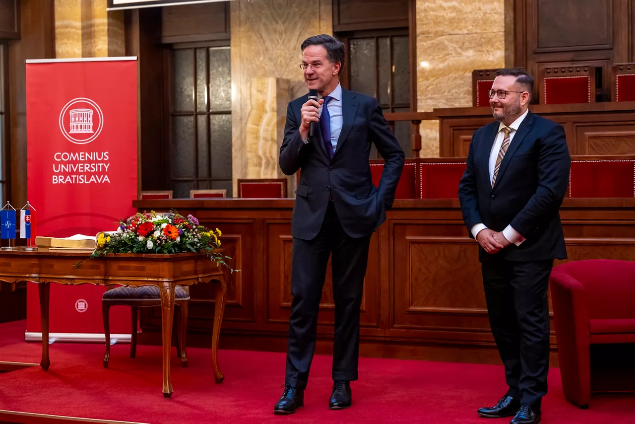 NATO Secretary General Mark Rutte visits the Comenius University in Bratislava and engages with the students