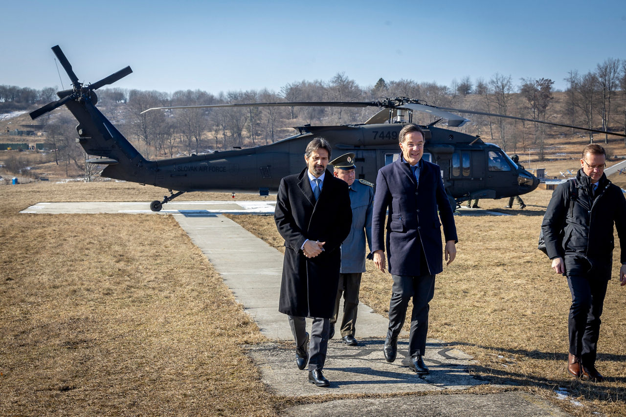 NATO Secretary General Mark Rutte visits the Forward Land Forces, stationed in Lešť.