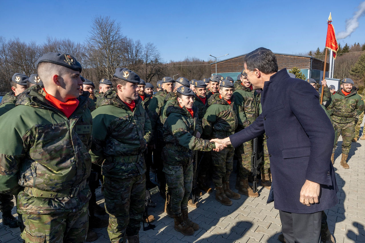 NATO Secretary General Mark Rutte visits the Forward Land Forces, stationed in Lešť.