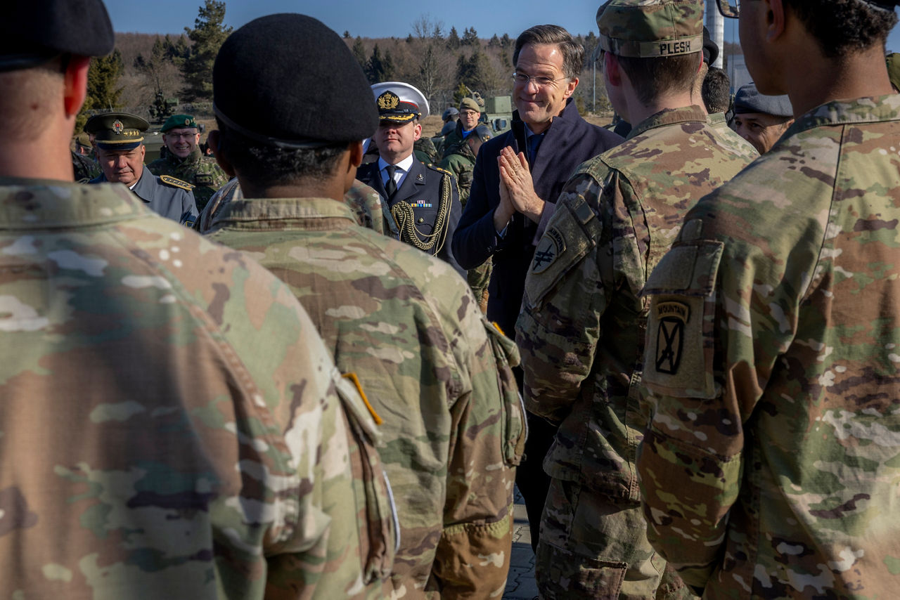 NATO Secretary General Mark Rutte visits the Forward Land Forces, stationed in Lešť.