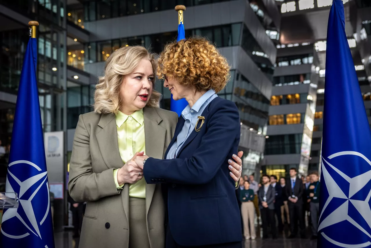 NATO Deputy Secretary General Radmila Shekerinska and Galibarenko Nataliia, Head of the Mission of Ukraine to NATO