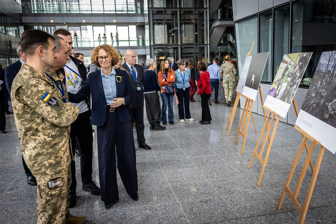NATO Deputy Secretary General Radmila Shekerinska at the photo exhibition
