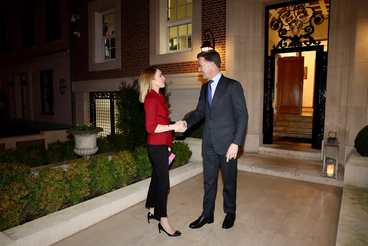 NATO Secretary General Mark Rutte and the President of the European Parliament, Roberta Metsola