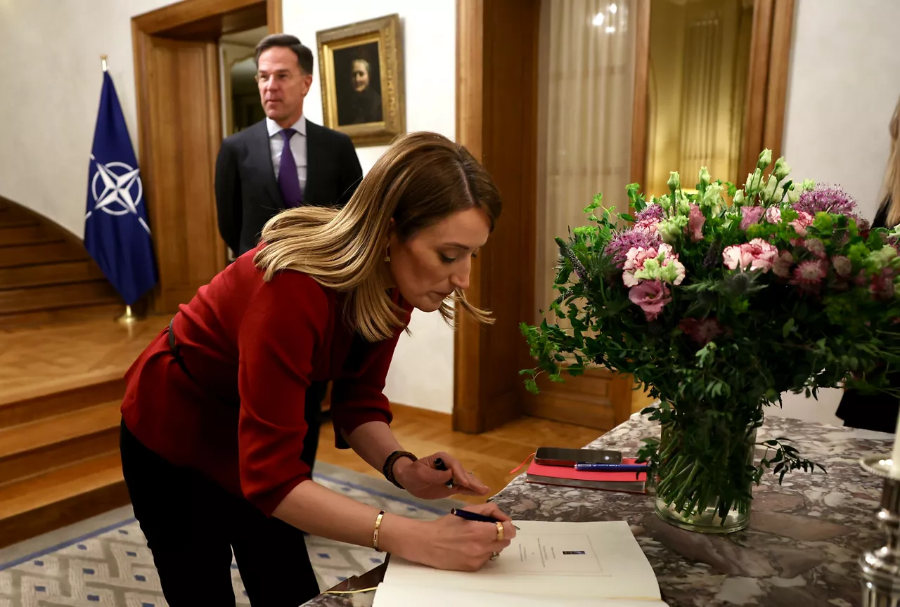 NATO Secretary General Mark Rutte and the President of the European Parliament, Roberta Metsola