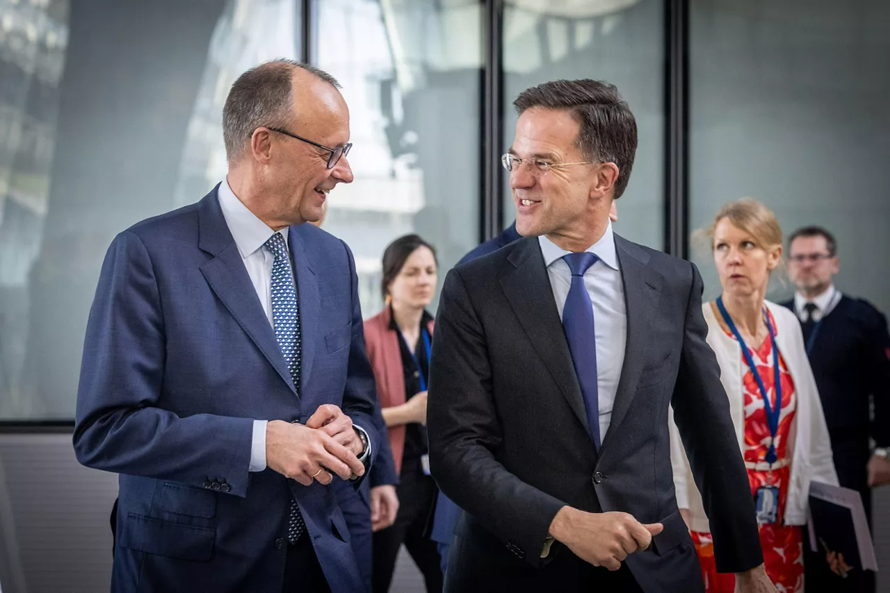 NATO Secretary General Mark Rutte meets with Friedrich Merz, Chairman of Germany’s Christian Democratic Union/Christian Social Union (CDU/CSU) parliamentary group