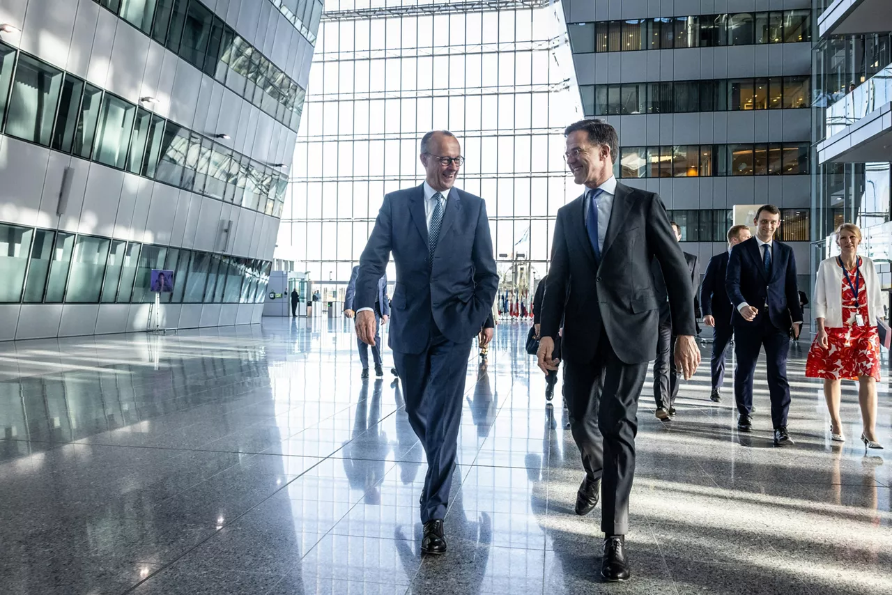 NATO Secretary General Mark Rutte meets with Friedrich Merz, Chairman of Germany’s Christian Democratic Union/Christian Social Union (CDU/CSU) parliamentary group
