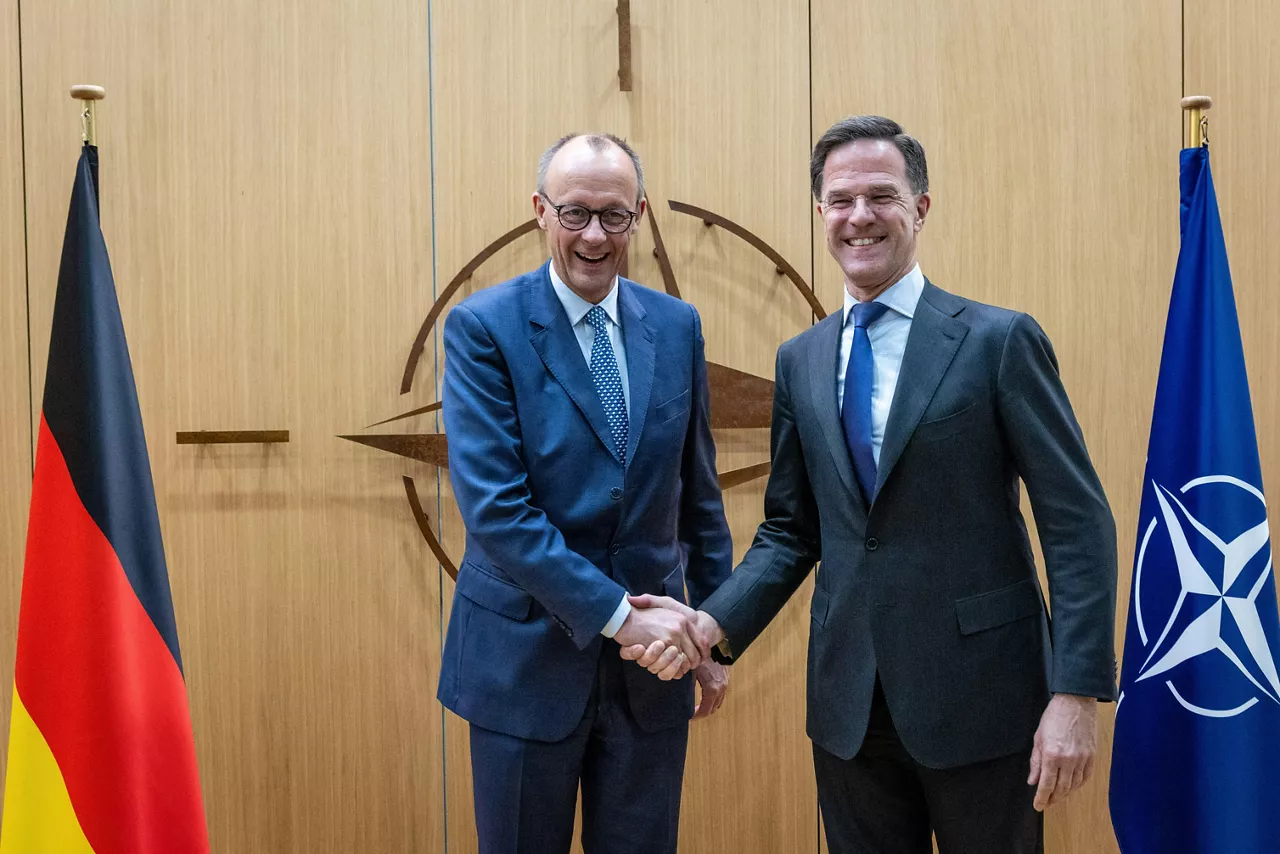 NATO Secretary General Mark Rutte meets with Friedrich Merz, Chairman of Germany’s Christian Democratic Union/Christian Social Union (CDU/CSU) parliamentary group