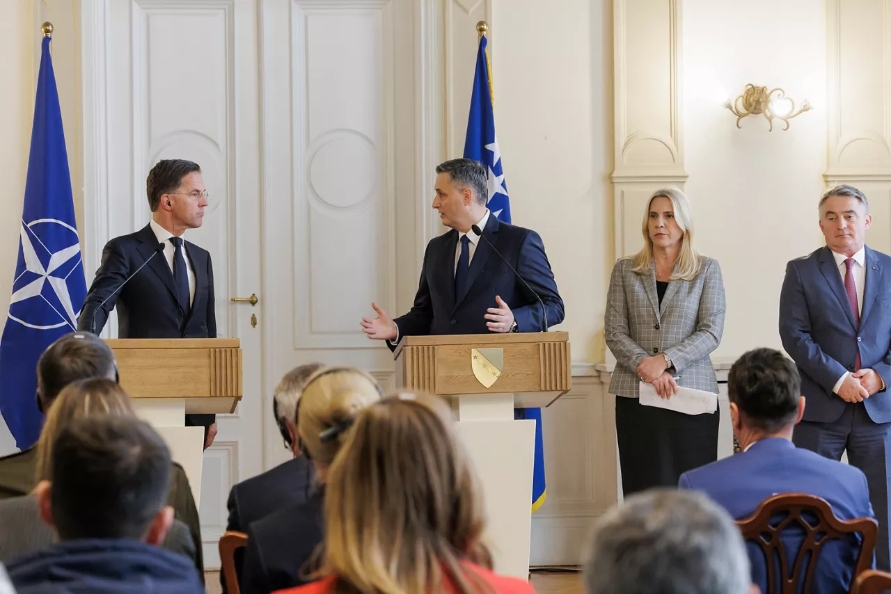 Joint press statements by NATO Secretary General Mark Rutte and the members of the Presidency of Bosnia and Herzegovina, Željka Cvijanović, Željko Komšić and Denis Bećirović