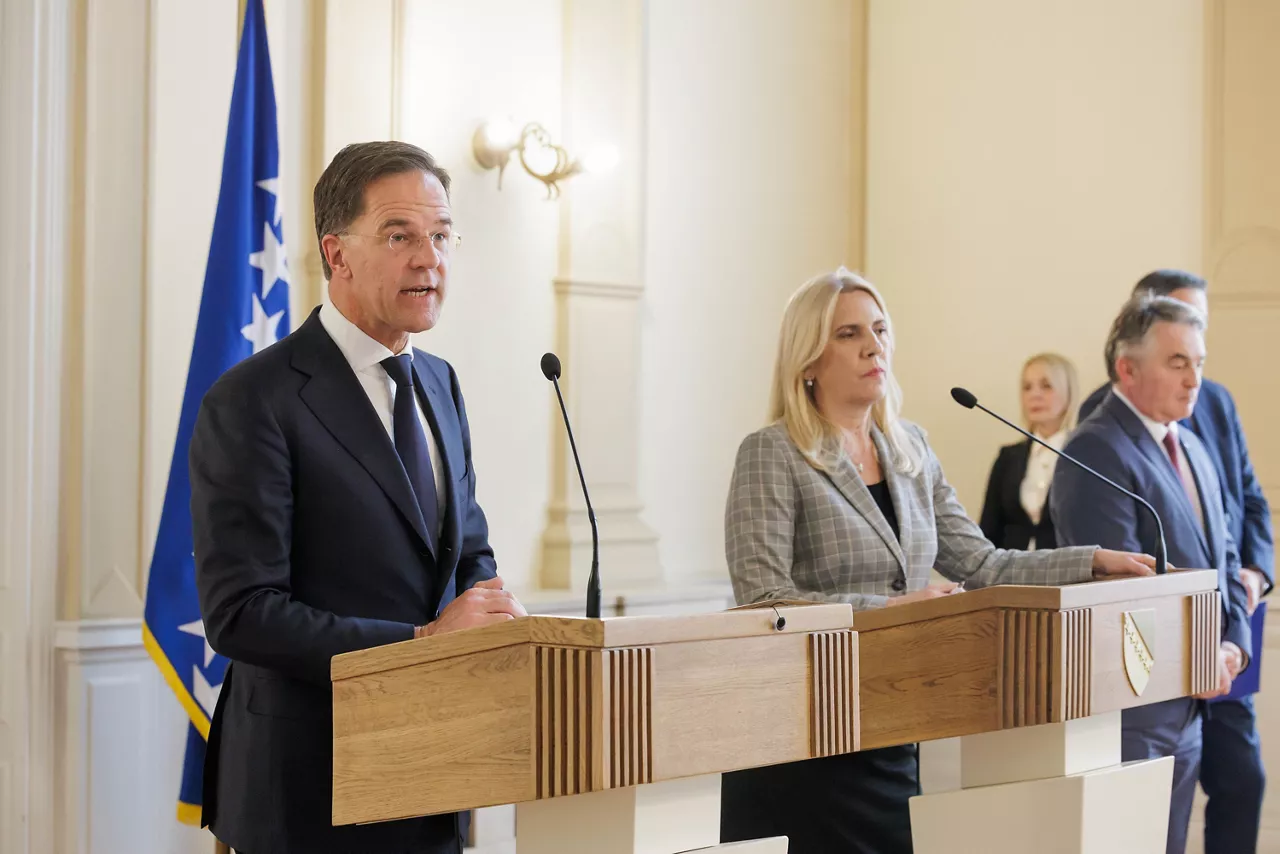 Joint press statements by NATO Secretary General Mark Rutte and the members of the Presidency of Bosnia and Herzegovina, Željka Cvijanović, Željko Komšić and Denis Bećirović