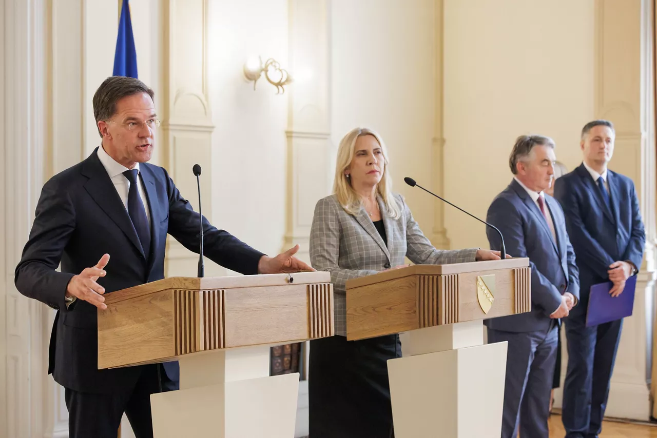 Joint press statements by NATO Secretary General Mark Rutte and the members of the Presidency of Bosnia and Herzegovina, Željka Cvijanović, Željko Komšić and Denis Bećirović
