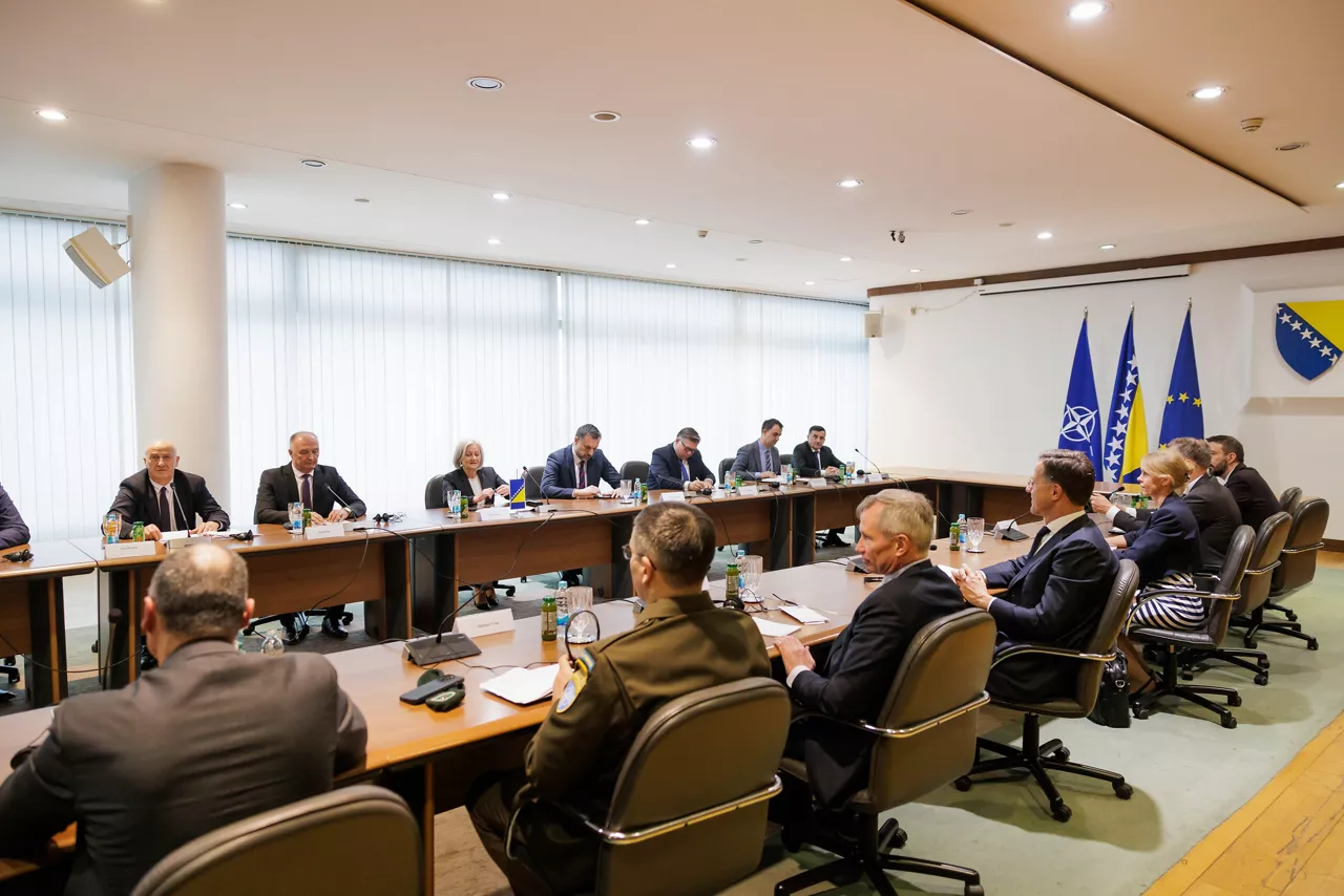 NATO Secretary General Mark Rutte meets with the Chairperson of the Council of Ministers of Bosnia and Herzegovina, Borjana Krišto