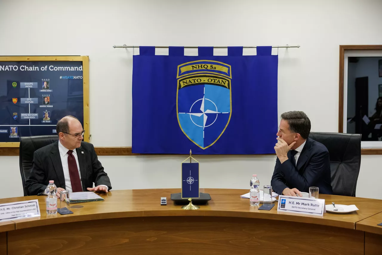 NATO Secretary General Mark Rutte meets with Christian Schmidt, High Representative for Bosnia and Herzegovina