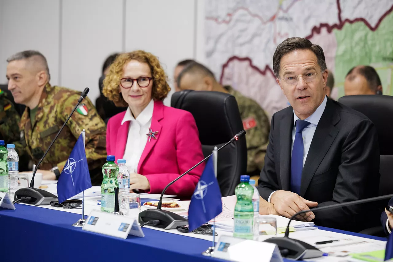 NATO Secretary General Mark Rutte and NATO Deputy Secretary General Radmila Shekerinska at HQ KFOR Pristina