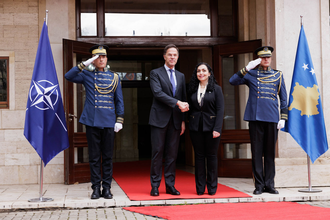 NATO Secretary General Mark Rutte meets with Ms Vjosa Osmani
