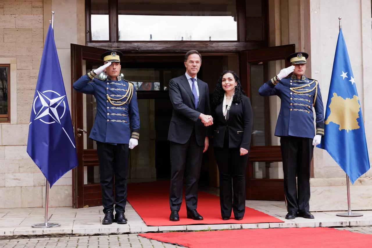NATO Secretary General Mark Rutte meets with Ms Vjosa Osmani