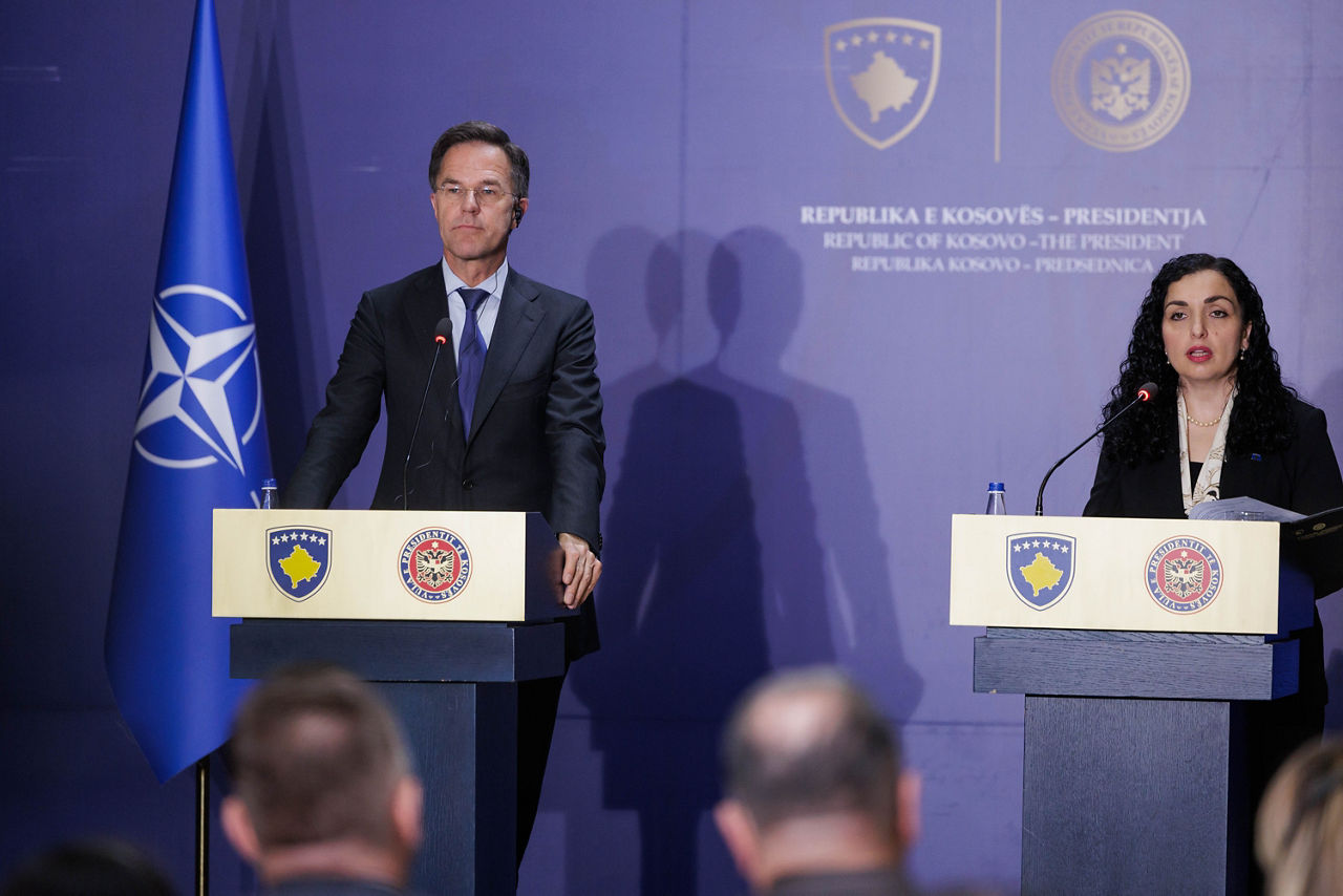 Joint press conference with NATO Secretary General Mark Rutte and Ms Vjosa Osmani