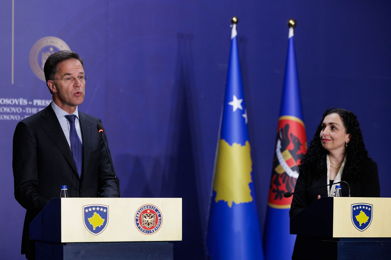 Joint press conference with NATO Secretary General Mark Rutte and Ms Vjosa Osmani