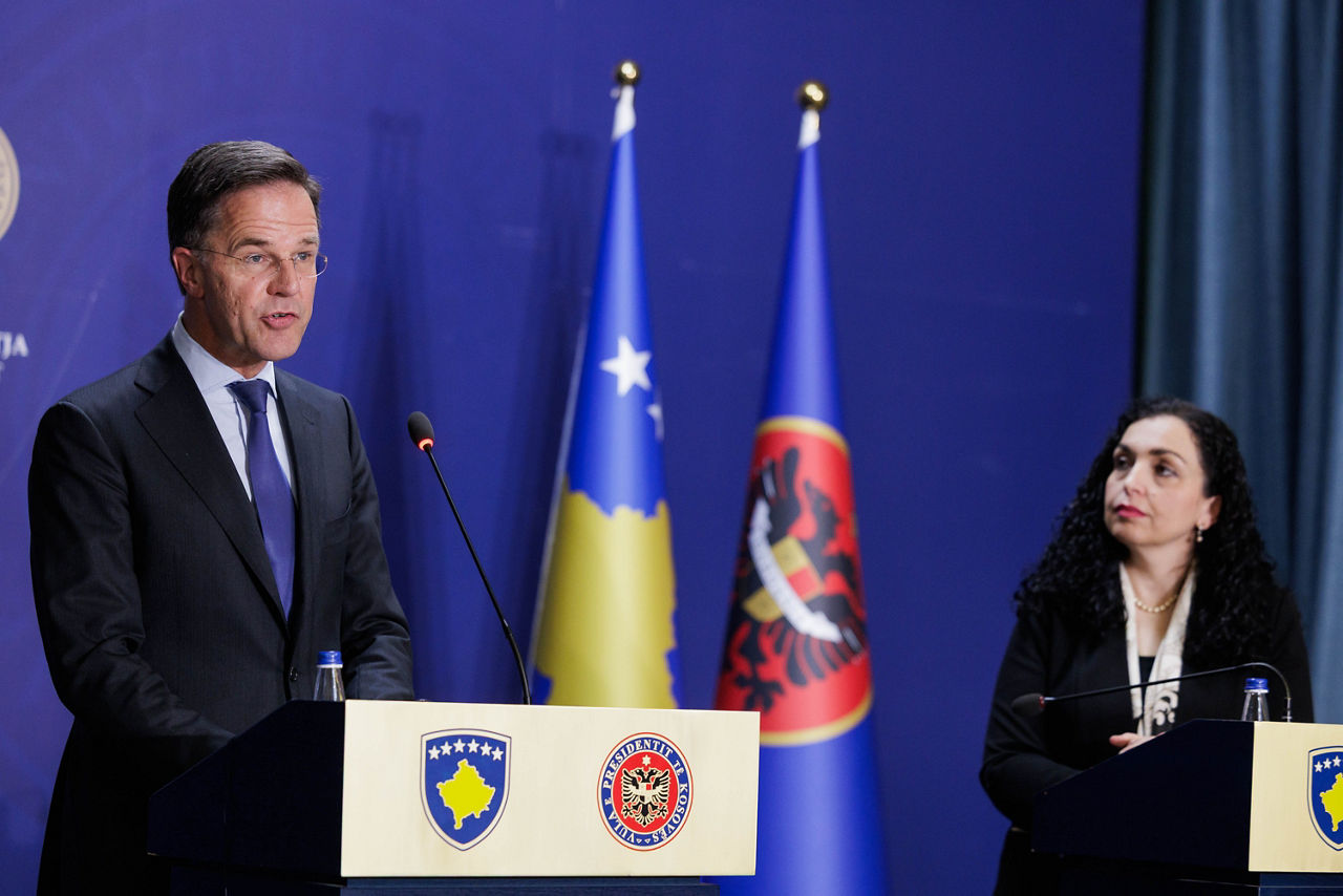Joint press conference with NATO Secretary General Mark Rutte and Ms Vjosa Osmani