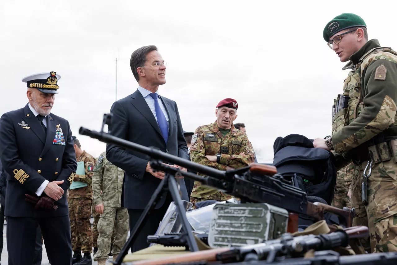 NATO Secretary General Mark Rutte and NATO Deputy Secretary General Radmila Shekerinska visit a static display and engage with KFOR and NALT personnel