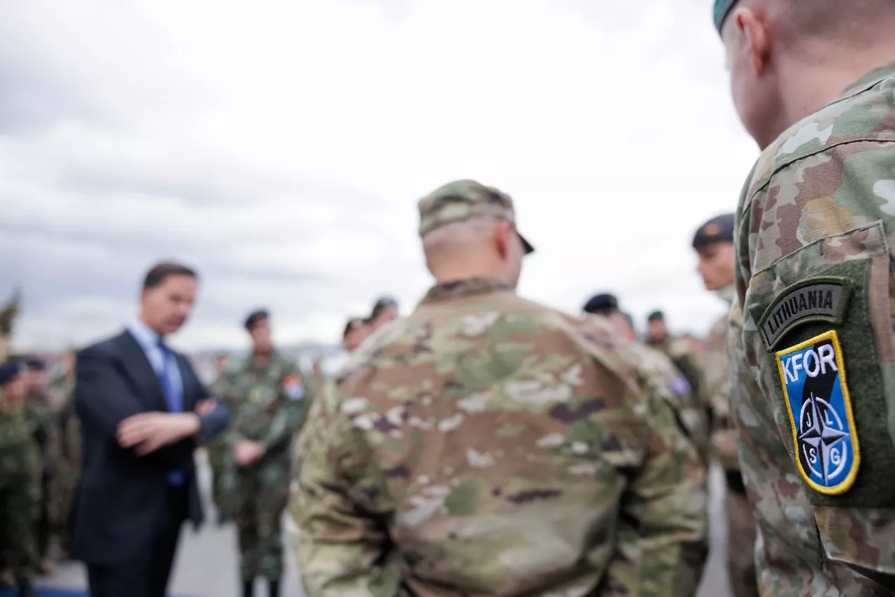 NATO Secretary General Mark Rutte and NATO Deputy Secretary General Radmila Shekerinska visit a static display and engage with KFOR and NALT personnel